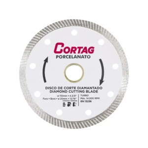 Disco de Corte Diamantado Turbo Porcelanato 110 mm Cortag