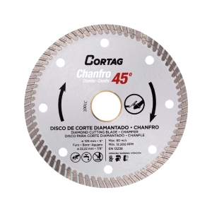 Disco de Corte Diamantado Chanfro 45º 115 mm Cortag